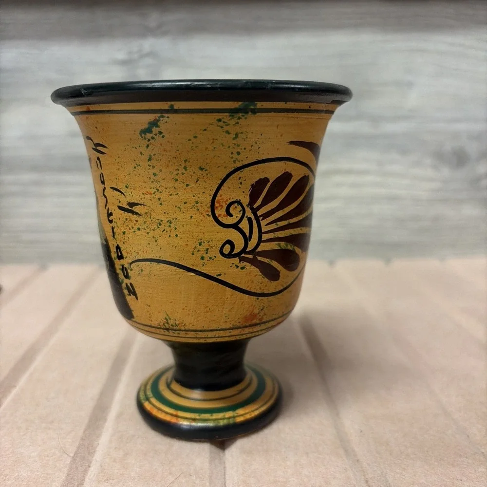 Pythagorean Cup Greek Ceramic Pottery Cup of Justice Greek Roman God Zeus (D7)